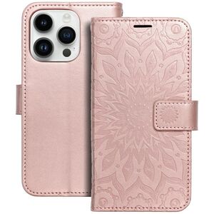 Θήκη MEZZO Book για IPHONE 14 Pro mandala ροζ χρυσό