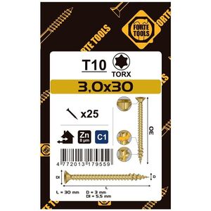 ΒΙΔΑ ΓΙΑ ΝΟΒΟΠΑΝ T10 3.0X30 ΚΙΤΡΙΝΟ ZN25PCS