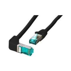 Καλώδιο Patch RJ45 EFB S/FTP Cat.6A LSZH με γωνία 90 μοιρών στη μία πλευρά 5m μαύρο