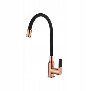 Βρύση νεροχύτη INVENA MAGIC ROSE GOLD, μαύρη, με εύκαμπτο λαιμό