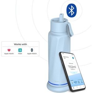 WaterH VITA FlipLid smart drinking bottle, 532 ml, light blue