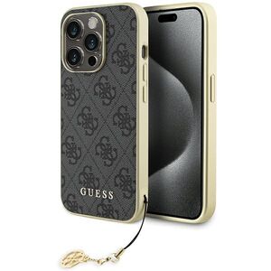 Guess case for iPhone 15 Pro 6,1" GUHCP15LGF4GGR gray hardcase 4G Charms Collection 3666339171681