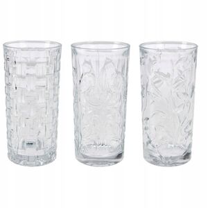 Σετ 3 ποτήρια με σχέδια, 380 ml