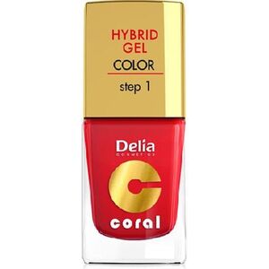 Delia Cosmetics Coral Hybrid Gel Emalia do paznokci nr 01 czerwony 11ml