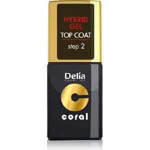 Delia Cosmetics Coral Hybrid Gel Emalia do paznokci Top Coat 11ml