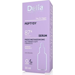 Delia Peptydy - 87% z natury - Serum przeciwstarzeniowe do twarzy, szyi i dekoltu 30ml