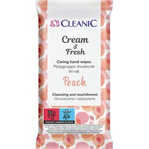 Osram Cleanic Cream&Fresh Peach Pielęgnujące chusteczki do rąk, 15 szt.