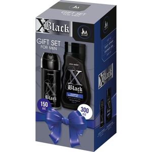 DRAMERS JEAN MARC X-Black Zestaw prezentowy męski - dezodorant 150 ml + żel pod prysznic 300 ml