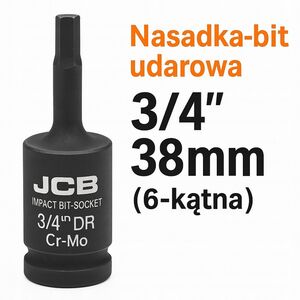 JCB Καρυδάκι-μπιτ κρουστικό 38mm 3/4" (6-γωνιακό)
