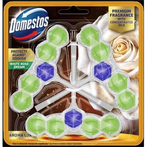 Domestos kostka toaletowa aroma lux white rose & green tea tree oil 3 x 55 g 165g