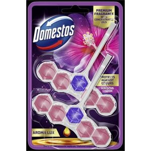 Domestos kostka toaletowa power 5 aroma lux hibiscus oil & wild berries 2 x 55 g 110g