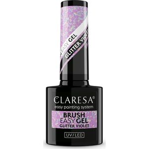 CLARESA Brush Easy Gel Żel do paznokci - Glitter Violet 5 g