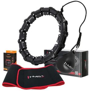ZESTAW HULA HOP HHW02 BLACK Z WYPUSTKAMI I OBCIĄŻNIKIEM HMS + PAS BR163 RED