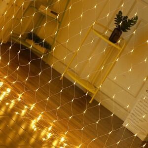 Δίχτυ / Κουρτίνα Led (120 λαμπάκια LED) 1.5m x 1.5m, WARM WHITE / ΖΕΣΤΟ ΛΕΥΚΟ