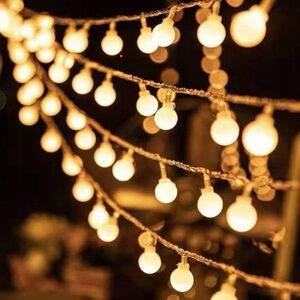 Γιρλάντα 10μ (100 LED λαμπάκια) 220V Μπάλες, WARM WHITE / ΖΕΣΤΟ ΛΕΥΚΟ