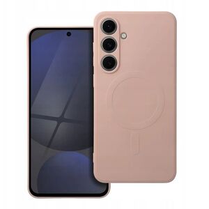 Θήκη SILICONE MAG COVER συμβατή με MagSafe για SAMSUNG A55 ροζ