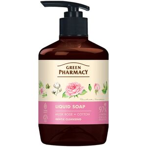 Green Pharmacy Kremowe mydło w płynie Róża piżmowa i bawełna 460ml