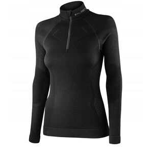 Γυναικεία μπλούζα LS1609W με κοντό φερμουάρ EXTREME MERINO μαύρο L