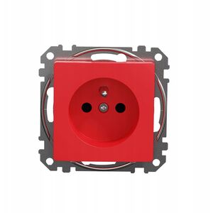 Μονή πρίζα με γείωση SCHNEIDERE Sedna Design SDD115011 με κλείστρα κόκκινο Design & Elements