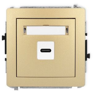 Πρίζα USB Karlik Deco 29DGUSB-7 μονή C-C χρυσή
