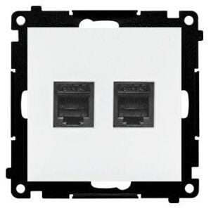 Διπλή τηλεφωνική πρίζα RJ12 Kontakt-Simon 55 TF2.01/111 λευκό ματ