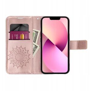 Θήκη βιβλίου MEZZO για SAMSUNG A56 5G mandala ροζ χρυσό