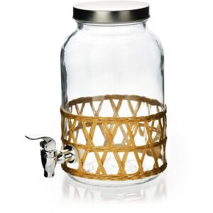 MODERN KITCHEN Γυάλινο βάζο με βρυσάκι 3,5L με πλέξη 11,4x16x25,6cm