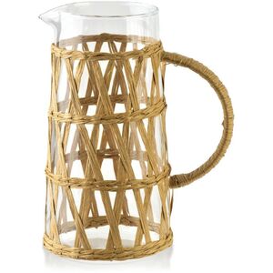 MODERN KITCHEN Γυάλινη κανάτα 1,1L 10x8x19,5cm με πλέξη boho