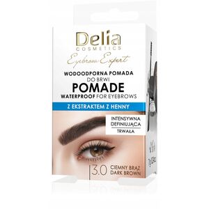 DELIA Eyebrow Expert αδιάβροχη πομάδα φρυδιών 3.0 σκούρο καφέ 7 g