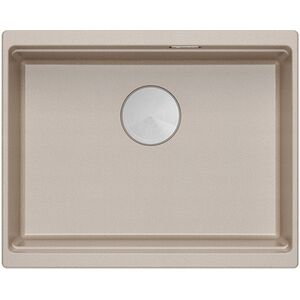 LOGAN 100 GraniteQ νεροχύτης pearl beige 56x45x21,5 cm 1-θέσιος υποκαθήμενος με χειροκίνητο σιφόνι από ανοξείδωτο ατσάλι