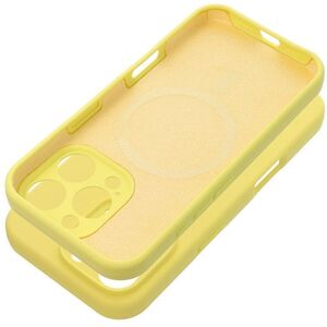 Θήκη SILICONE 2mm για IPHONE 15 συμβατή με MagSafe κίτρινο