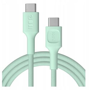 Καλώδιο USB-C 2m 100W Green Cell PowerStream Γρήγορη Φόρτιση PD Mint Green