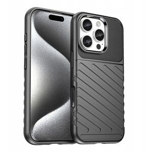 Θήκη Thunder Case για iPhone 16e σιλικόνη θωρακισμένη θήκη - μαύρο
