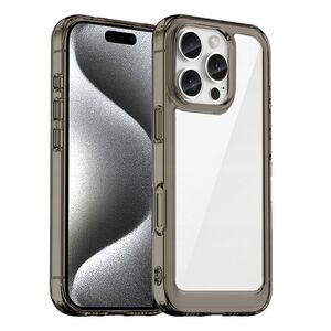 Θήκη Outer Space Case για iPhone 16e με ελαστικό πλαίσιο - ημιδιαφανές, μαύρο