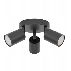 Φωτιστικό Spot EGLO RECISO-E, 3 x GU10, μέγιστο 3 x 5 W, μαύρο/χρώμιο, O14x8.5cm