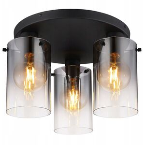 Φωτιστικό οροφής GLOBO FLORENTINA, 3x E27, 40W, 230V, μέταλλο, μαύρο χρώμα, o40.5x26 cm