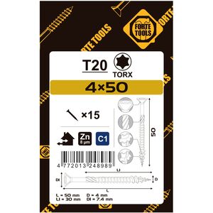 ΒΙΔΑ ΓΙΑ ΝΟΒΟΠΑΝ T20 4.0X50/30 ΛΕΥΚΟ ZN15PCS
