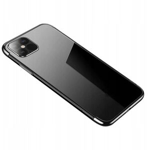 Διάφανη θήκη ζελέ με μεταλλικό πλαίσιο Samsung Galaxy A22 4G μαύρο