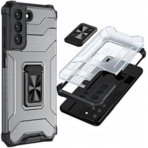 Θήκη Crystal Ring Case θωρακισμένη υβριδική θήκη + μαγνητική βάση Samsung Galaxy S22+ (S22 Plus) μαύρο
