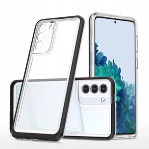 Διαφανής θήκη 3σε1 για Samsung Galaxy S23+ σιλικονούχο κάλυμμα με μαύρο πλαίσιο
