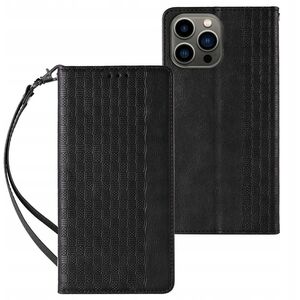 Θήκη Magnet Strap για Samsung Galaxy S23+ με καπάκι, πορτοφόλι, μίνι λουράκι, βάση, μαύρο