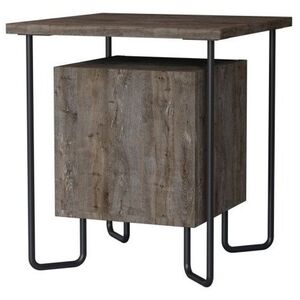 Νυχτερινό τραπεζάκι Kalune Design 776 (I), 45 εκ., σκούρο καφέ/μαύρο