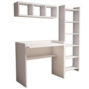 Γραφείο με ράφια Kalune Design Matilda, λευκό