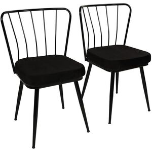 Σετ 2 καρεκλών Kalune Design Yildiz 943 V2, μαύρο