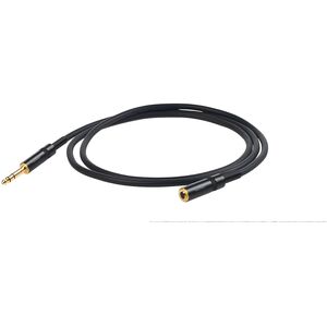 PROEL θηλυκό στερεοφωνικό 6.3mm - αρσενικό στερεοφωνικό 6.3mm, 3m, μαύρο