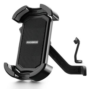 Uchwyt motocyklowy na telefon mocowany na lusterko - czarny Uchwyt motocyklowy na telefon mocowany na lusterko - czarny