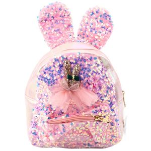 Plecak Dziecięcy Cekiny Uszy Królika Jasnoróżowy 22cm 4.4L LEAN