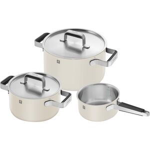 Zwilling PURE Zestaw 3 garnków ze stali nierdzewnej kość słoniowa