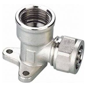 Kolano PEX-AL-PEX chrom z łapkami 20mm 1/2"