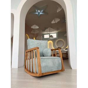 Asir Drewniany fotel bujany Sallanan, grab, 72 x 63 x 50 cm, nieb